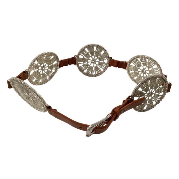 Michael  Kors crochet  and leather belt M - Picture 1 of 4